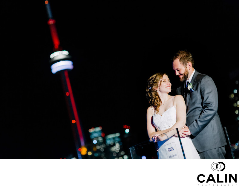 Newlyweds on top of Thompson Hotel Toronto