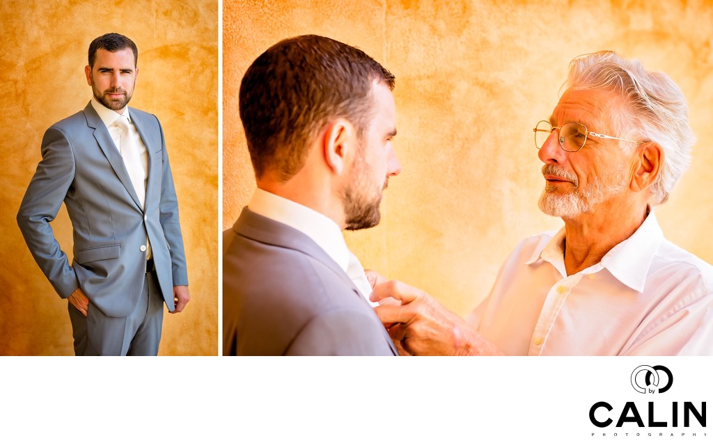 Groom and Father at Barcelo Maya Palace Deluxe Wedding