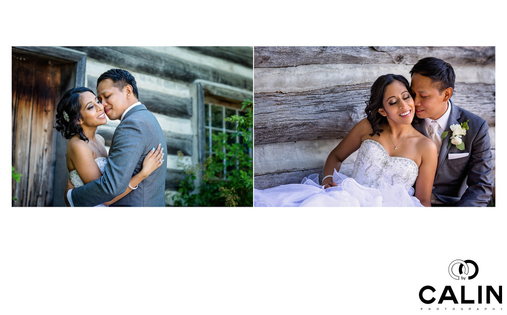 Newlyweds Kiss at Country Heritage Park Wedding