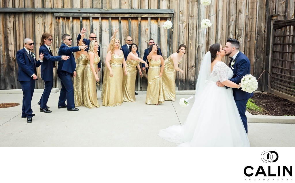 Bridal Party and Newlyweds Have Fun