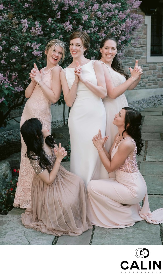 Bridesmaids Have Fun at Old Mill Toronto