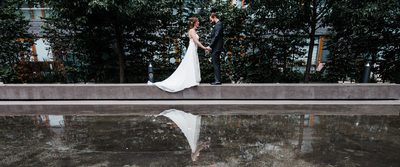 Bride and Groom's First Look at Thompson Hotel Toronto