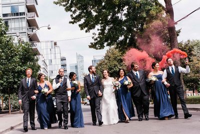 Bridal Party in front of Thompson Hotel Toronto