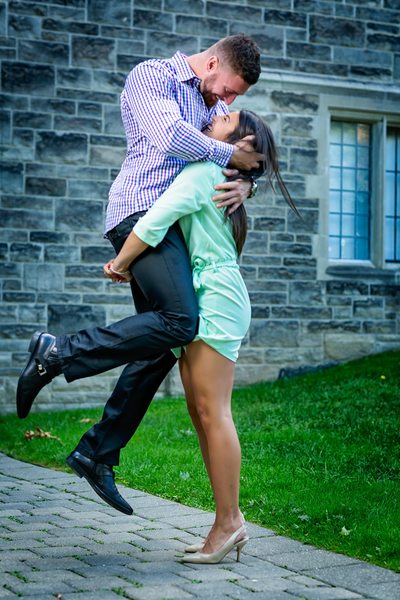 Fun Engagement Photo at University of Toronto