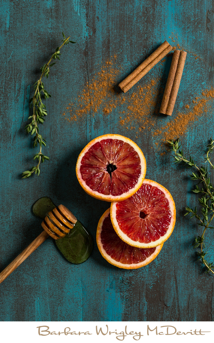 Blood Oranges with Cinnamon and Honey