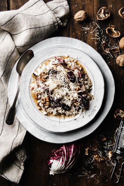 Risotto with radicchio and walnuts