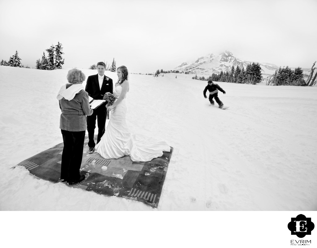 Snow Wedding Ceremony Mt Hood