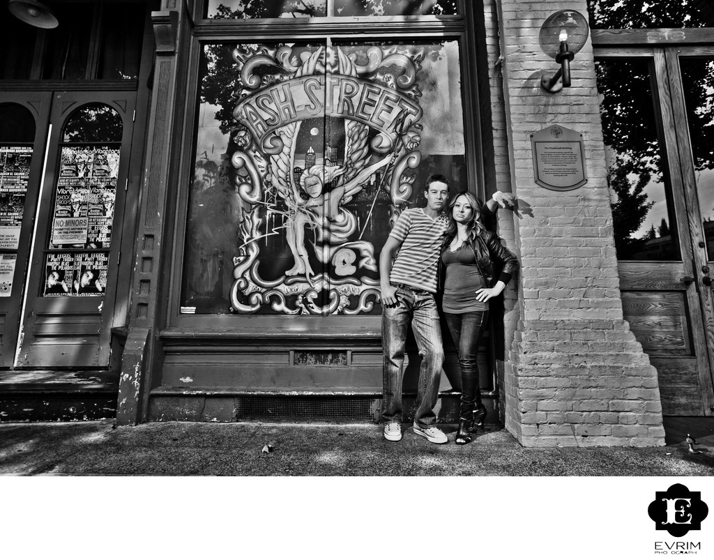 Downtown Portland Engagement Picture