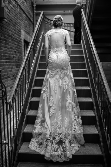 The back of the wedding gown