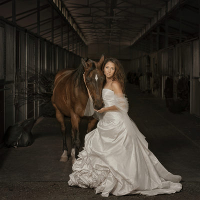 Horse and Bride Fine Art Photograph Clayton