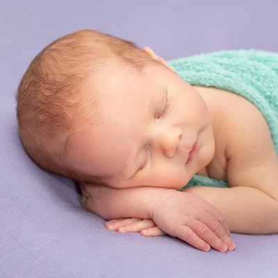 baby photoshoot tuckahoe purple blanket