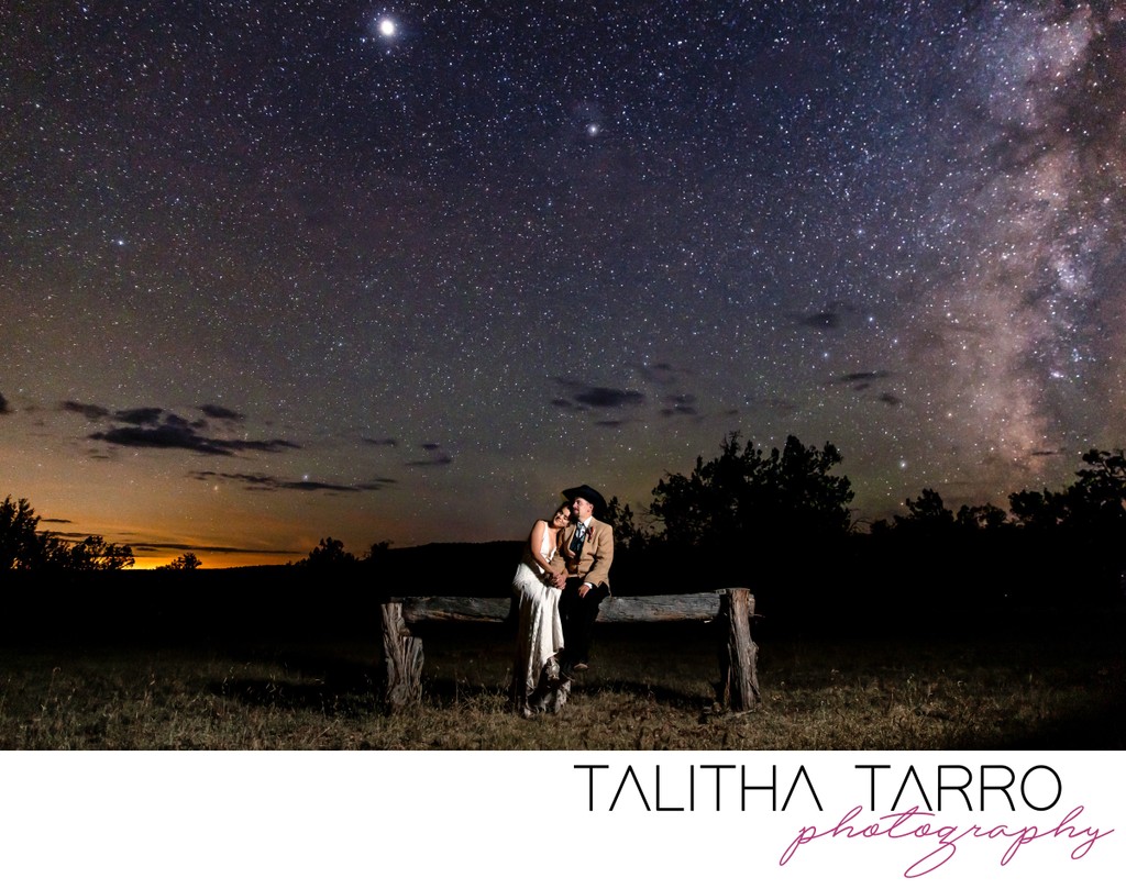 night sky couple at-hitching post in arizona