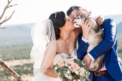 Blame Her Ranch Wedding Dog Kiss