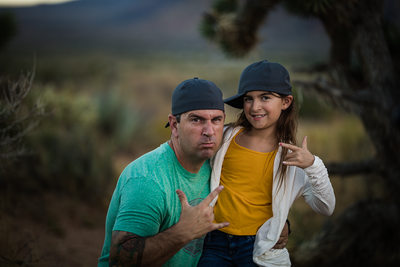 Las Vegas Family Photographer daddy and daughter hats
