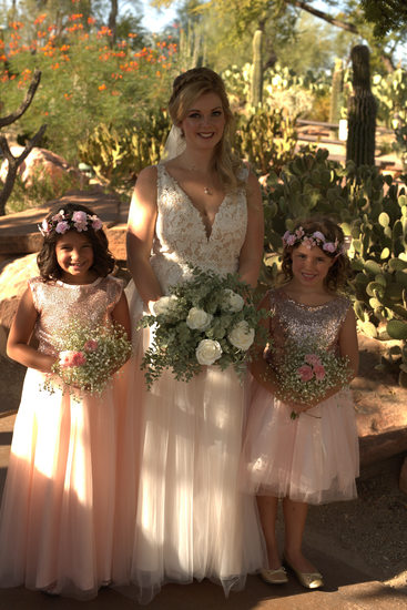 Las Vegas Wedding Photography bride with flower girls