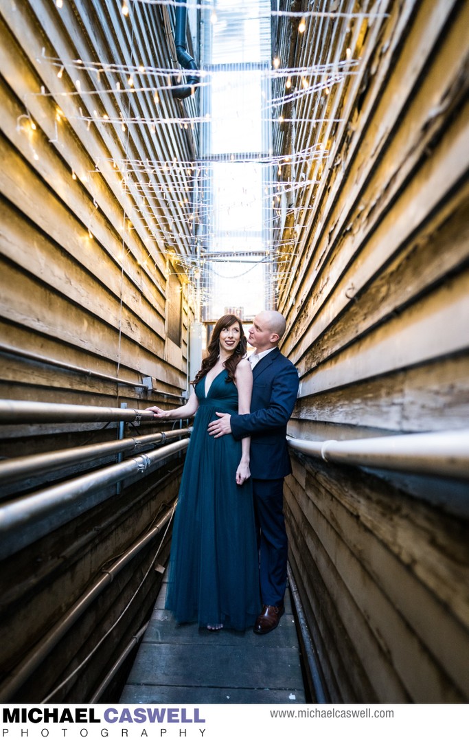 Engagement Portrait in Alley by Red Dog in New Orleans