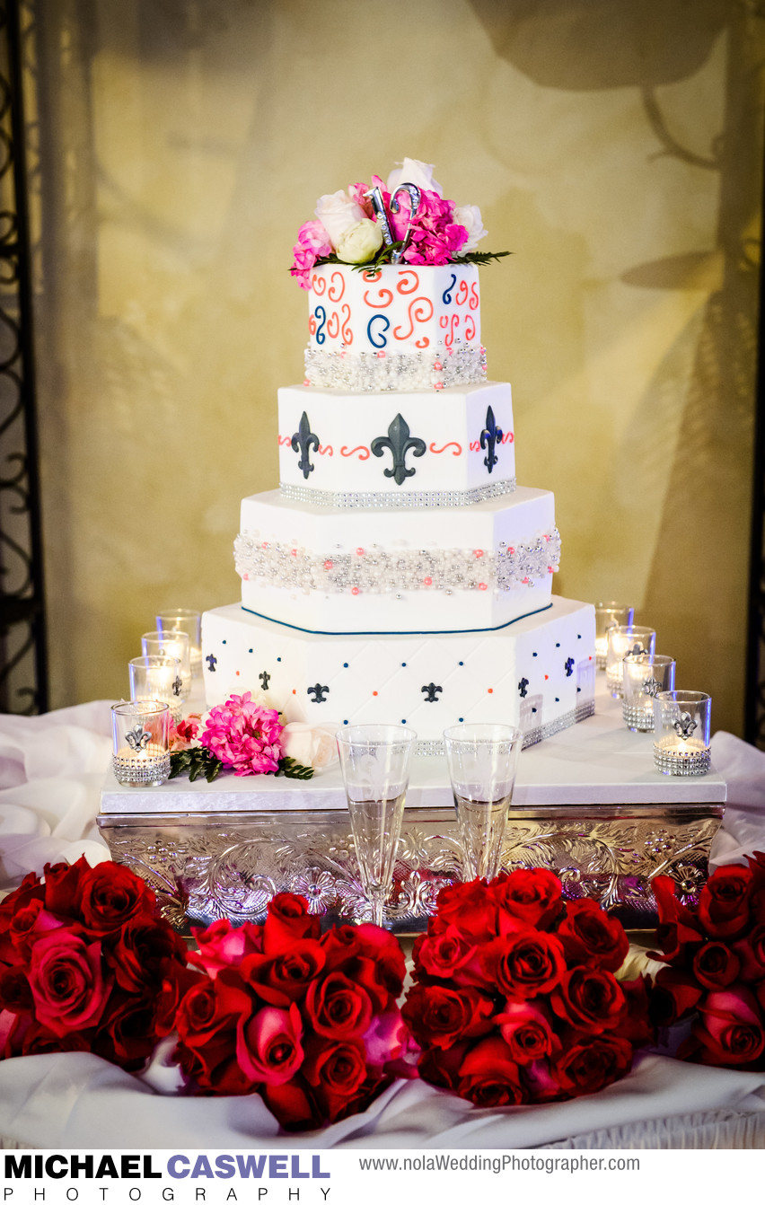 Fleur de Lis Center Mandeville Wedding Cake