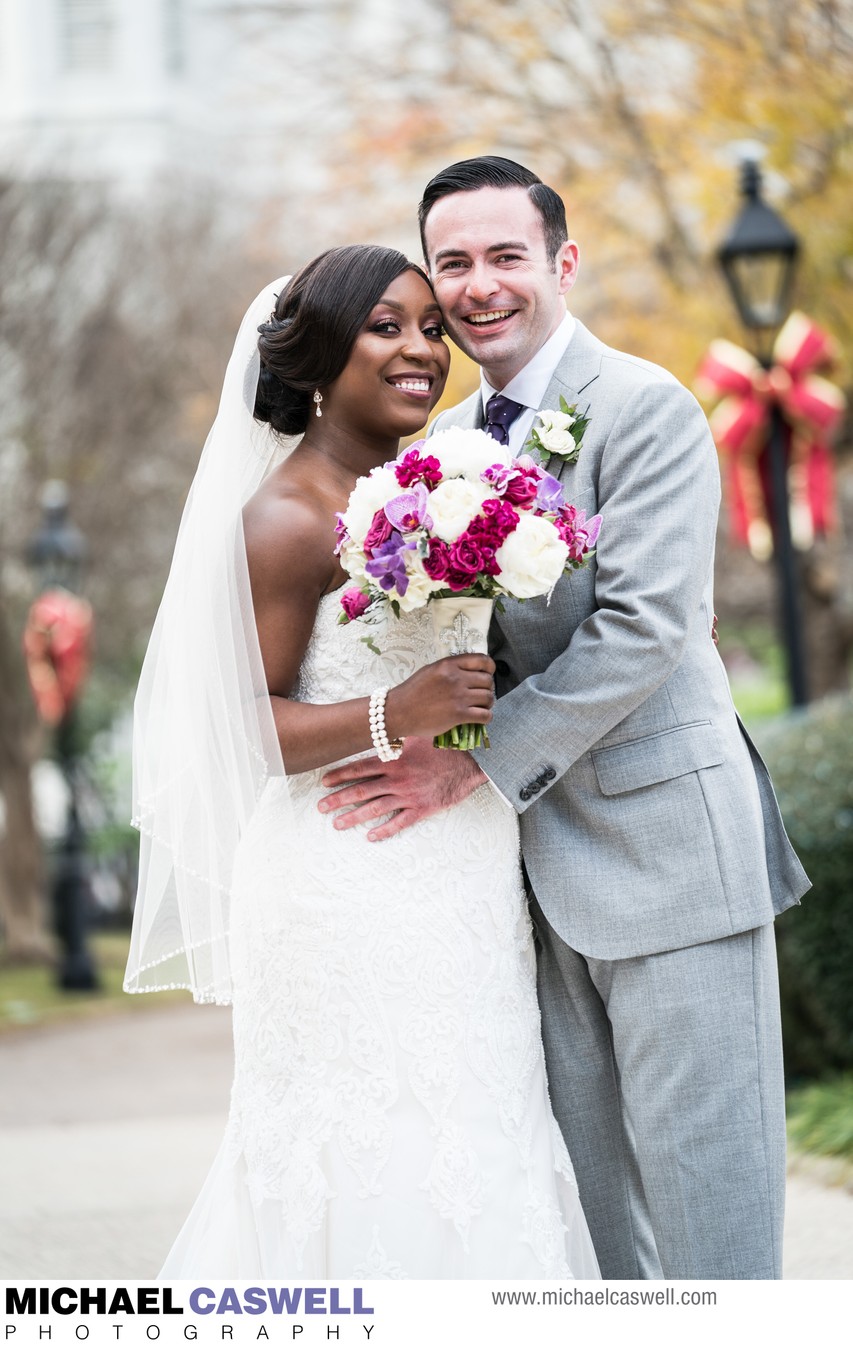 Portrait of Bride and Groom in Jackson Square