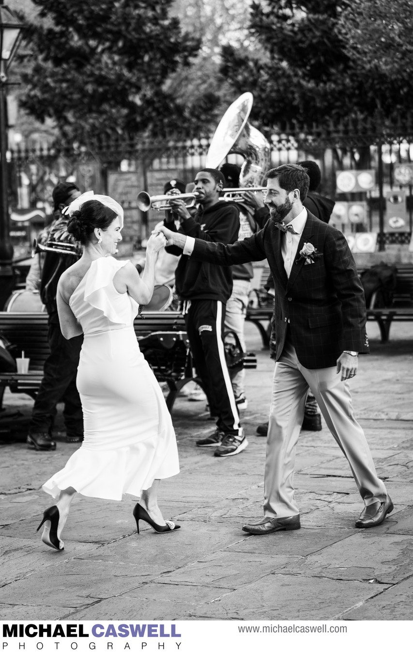 Bride and Groom Dance by Jackson Square