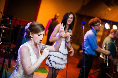 Bride Sings with the Band