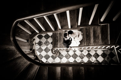 Latrobes on Royal Bride and Groom Portrait on Stairs