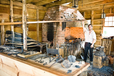 Blacksmith working at Mount Vernon