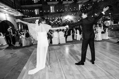 Couple's first dance at Maison Dupuy wedding reception