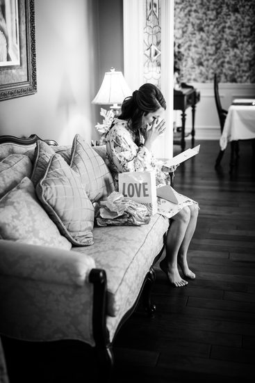 Bride Cries While Reading Letter from Groom