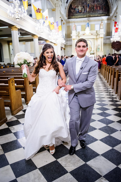 Newly Married Couple at Saint Louis Cathedral