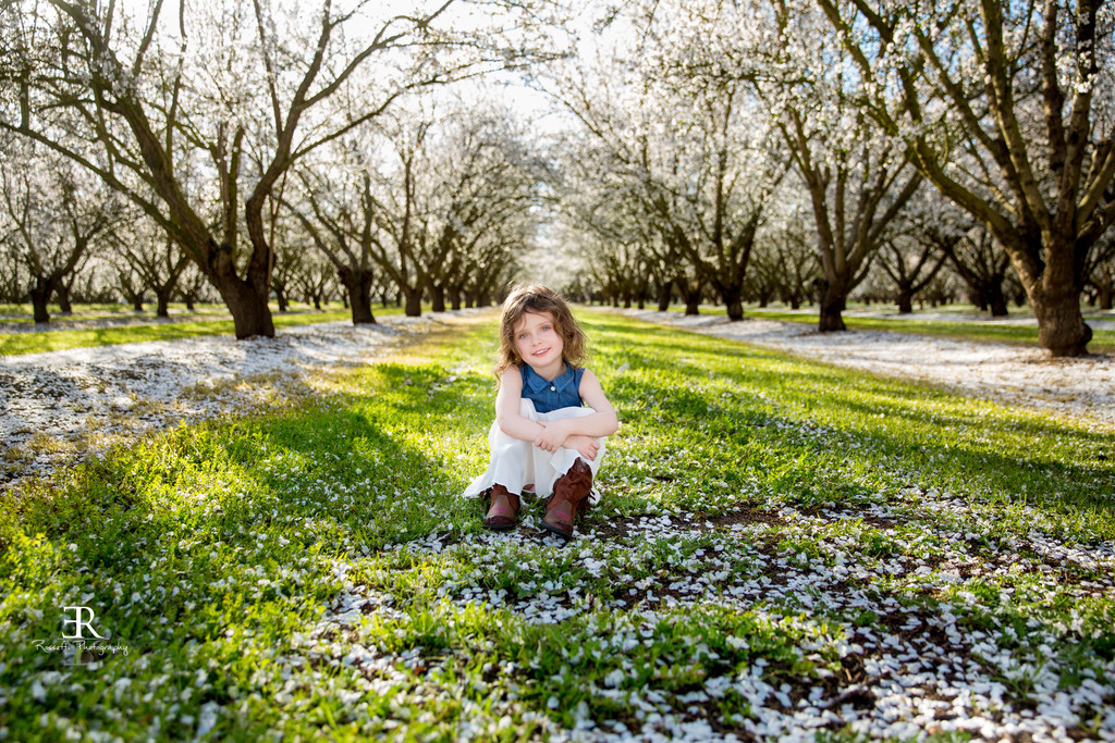 Tracy California Family photographer Almond blossoms