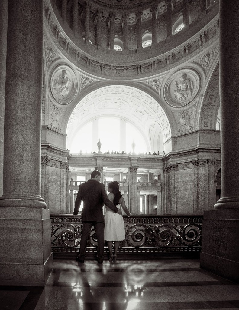 a couple enjoying the architecture