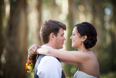 Newlyweds' Serene Moment in Golden Gate Park Forest