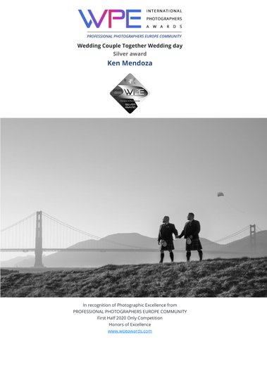 Silver-Winning B&W Photo: Same-Sex Couple & Golden Gate