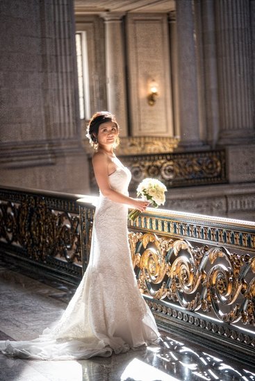 Chinese Bride in Natural Light at City Hall