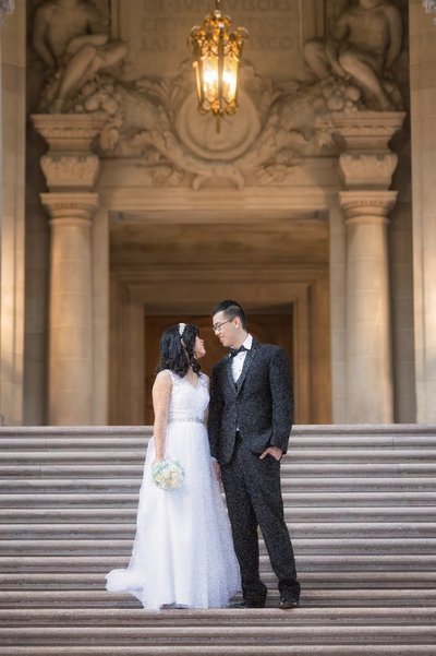 Intimate SF City Hall Wedding on Grand Staircase