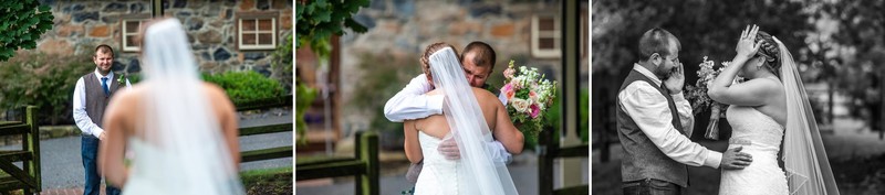 Groom crying during Ironstone Ranch wedding first look