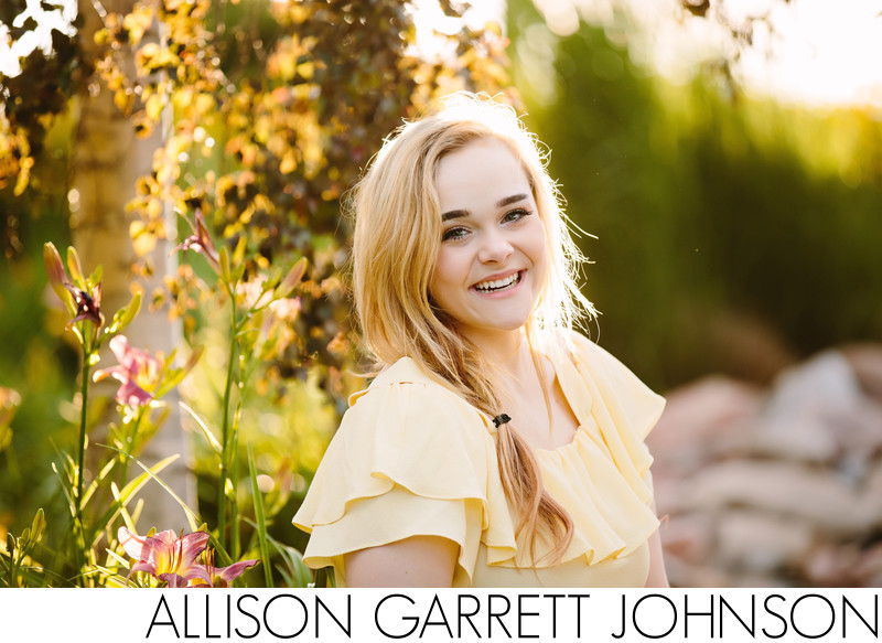 Gorgeous Senior with Loose Braid in Flower Garden Gorgeous Senior with Loose Braid in Flower Garden