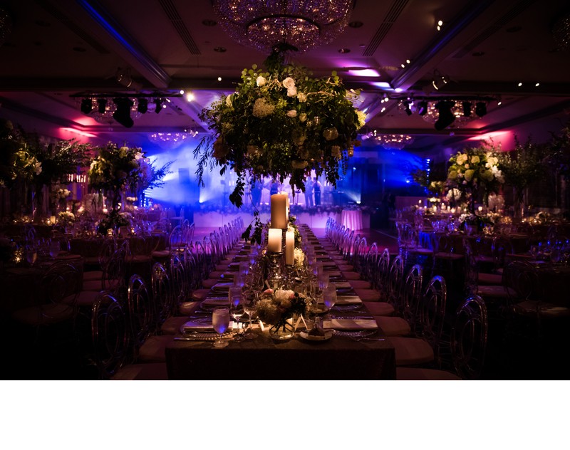 Blue Uplighting at Rittenhouse Hotel Wedding Reception