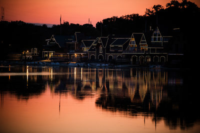 Sunset at Boathouse Row Cescaphe Water Works Weddings