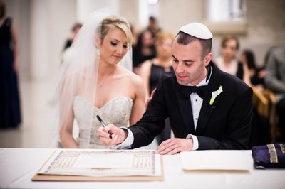 Signing the Ketubah at Philly Wedding