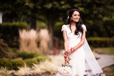 Indian Bride in White Dress at Rockleigh