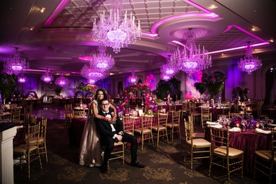 Newlyweds in Ballroom at The Rockleigh