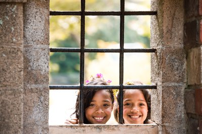 Flower Girls in Window at Holly Hedge
