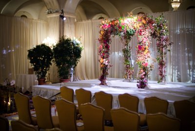 Flowery Huppah at Ritz-Carlton Wedding Ceremony