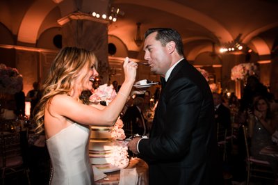 Feeding Wedding Cake at Ritz-Carlton