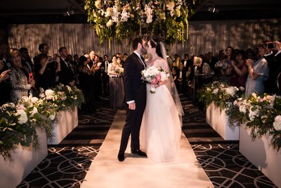 First Kiss at Rittenhouse Hotel Wedding Ceremony