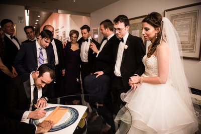 Signing Ketubah at Museum of American Jewish History
