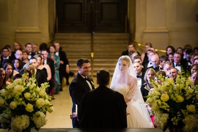 Indoor Wedding Ceremony at Franklin Institute