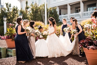 Bride with Bridesmaids at New Jersey Wedding