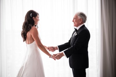 Dad Seeing Daughter on Her Wedding Day